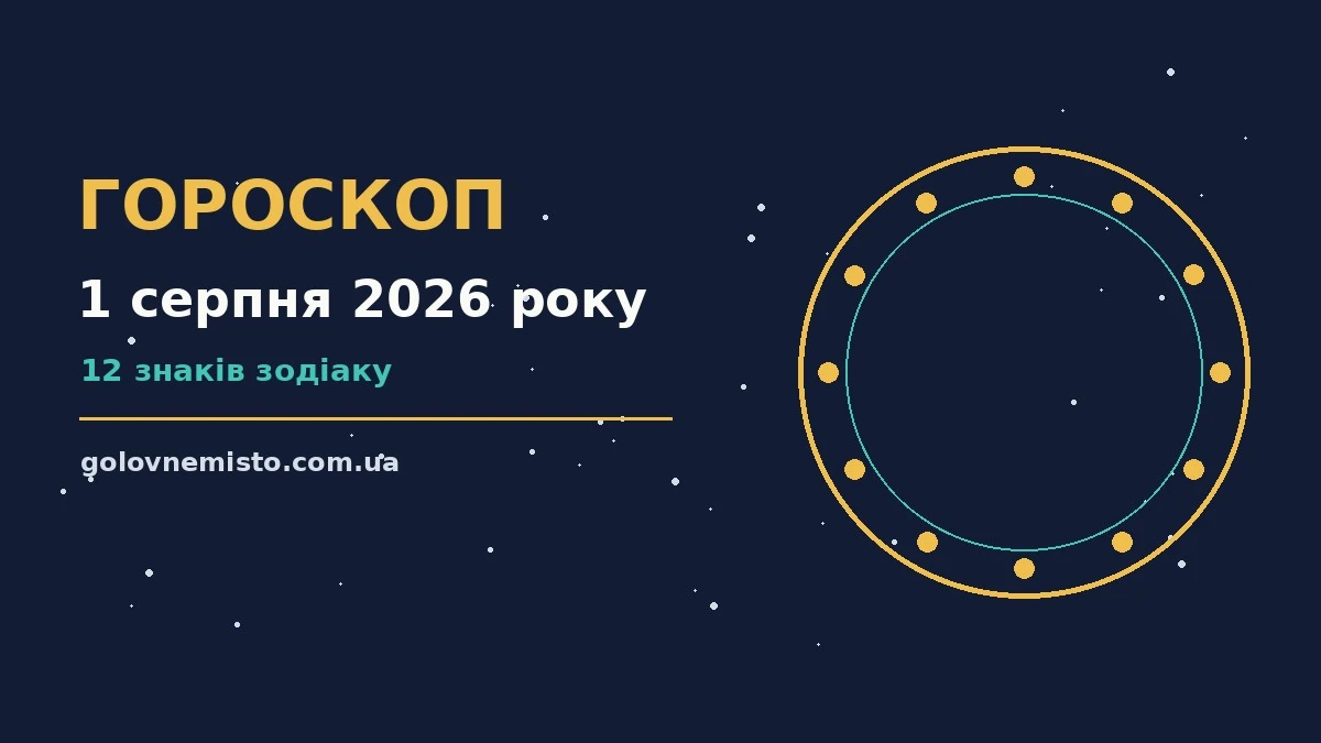 Гороскоп на 1 серпня 2026 року: що підготували зорі для грошей і кохання