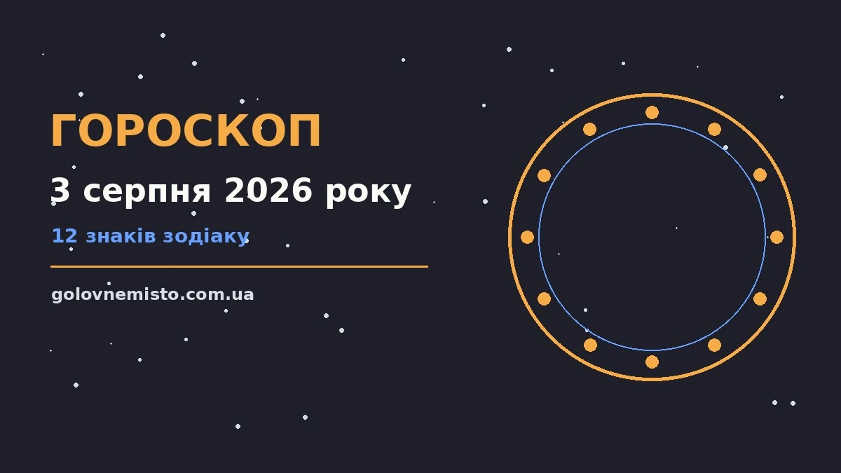 Гороскоп на 3 серпня 2026 року: що підготували зорі для грошей і кохання