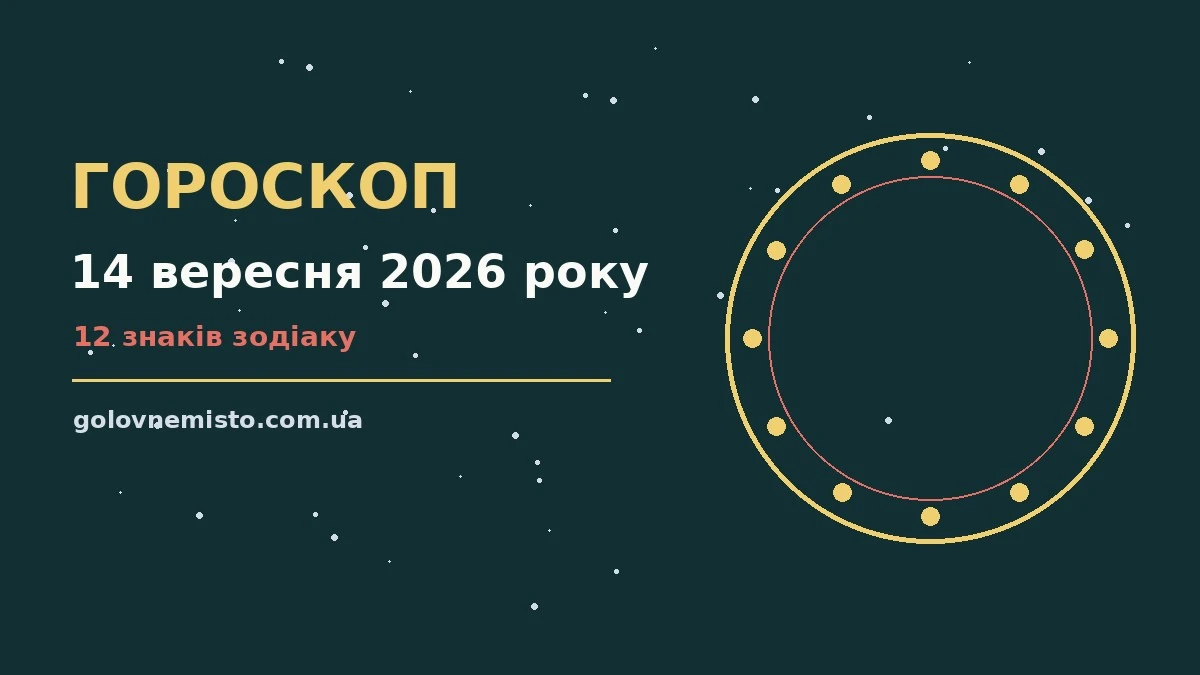 Гороскоп на 14 вересня 2026 року: що підготували зорі для грошей і кохання